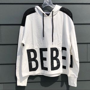 bebe Mesh Cropped Hoodie XL